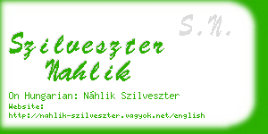 szilveszter nahlik business card